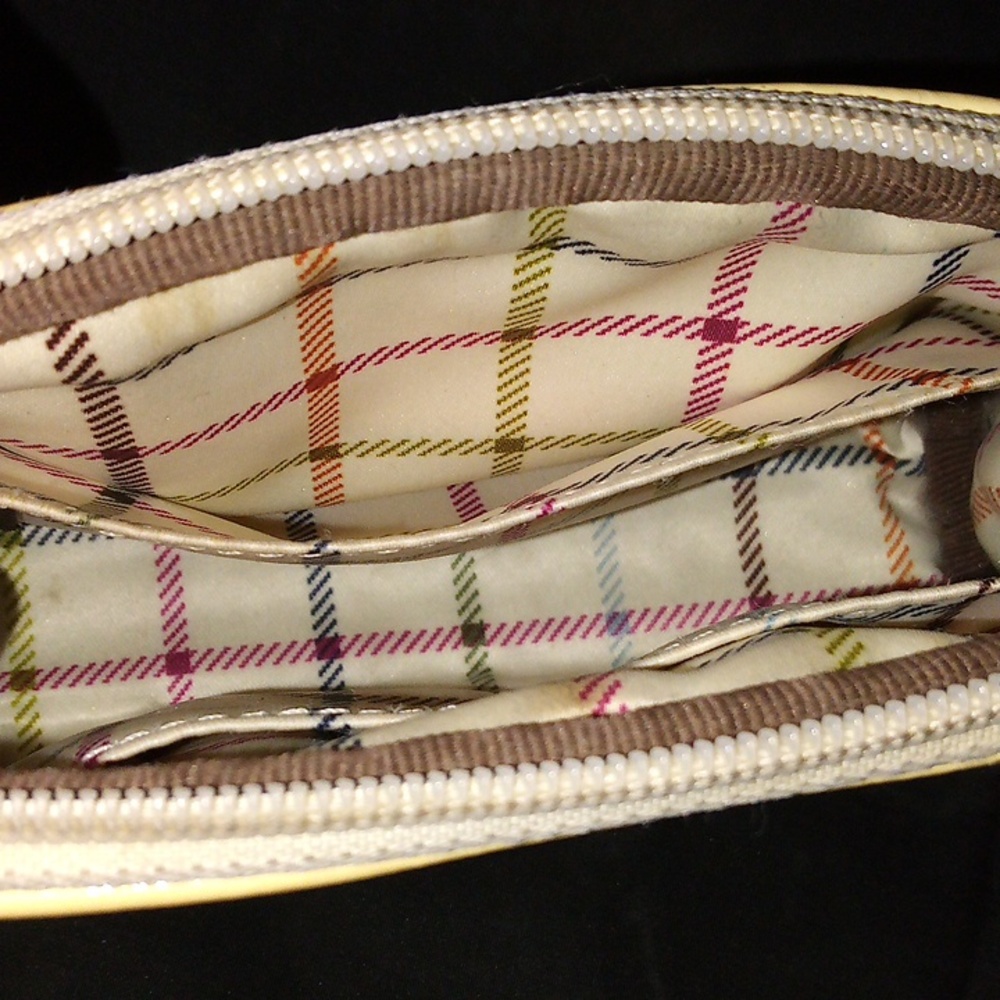 Coach New York Y2K Monogram Canvas Cosmetic Pouch With White Stripe Leatherware - Picture 7 of 7